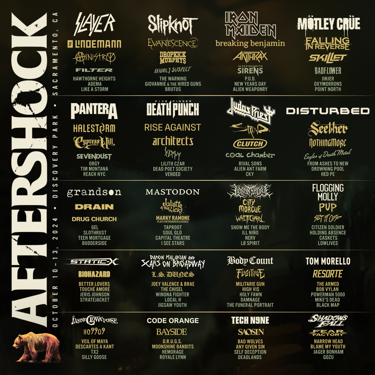 Disturbed at Aftershock Fest in Sacramento on Oct 13