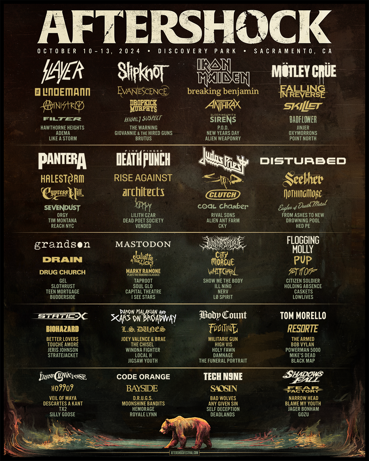 Disturbed at Aftershock Fest in Sacramento on Oct 13